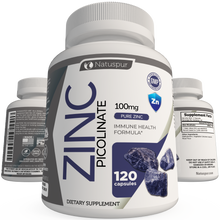 Load image into Gallery viewer, Zinc Picolinate 100mg Capsules – High Potency Immune Support Supplement