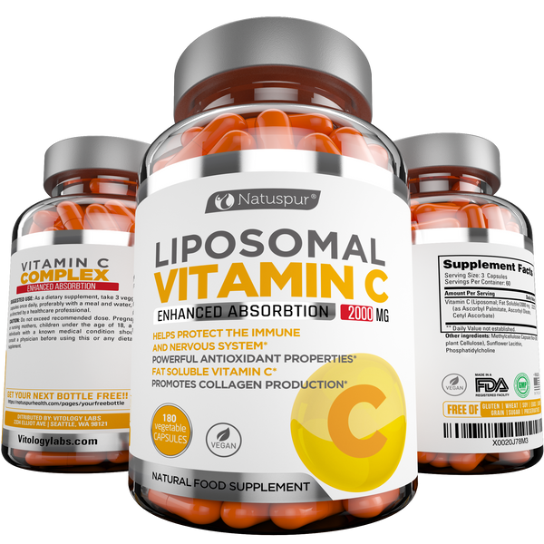 Liposomal Vitamin C 2000mg Ultra Potent High Absorption Ascorbic Acid, Supports Immune System